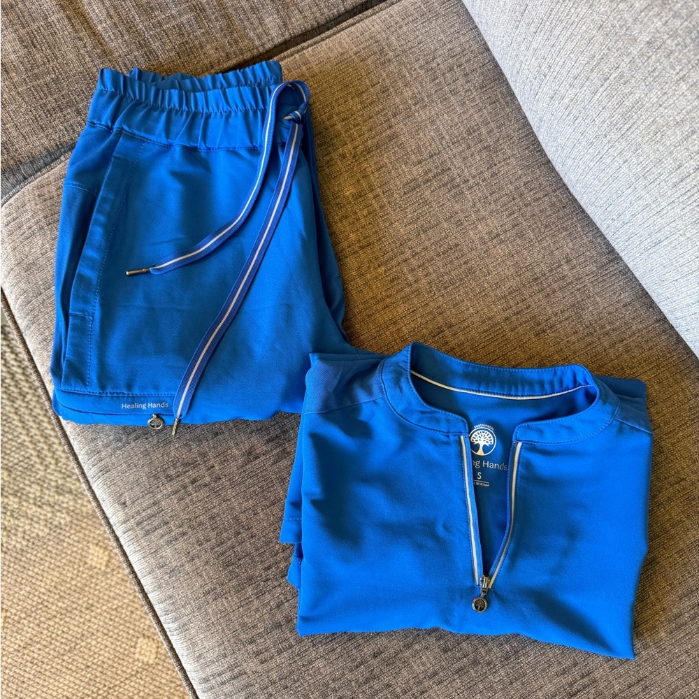 Healing Hands Blue Scrub Set